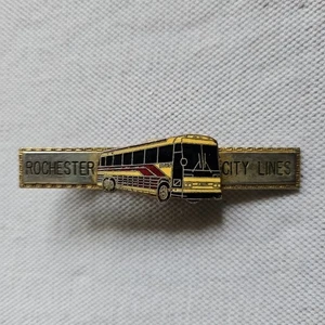 Vintage Heavy Rochester City Lines Transportation Bus Tie Bar Clip - Picture 1 of 5