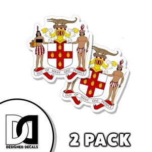 Jamaica Coat of Arms Sticker Decal Vinyl Die Cut flag sticker 3 inch 5 PACK - Bild 1 von 3