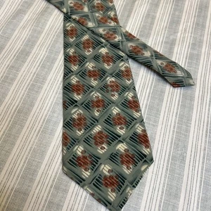 Corbata Conte Di Milano Cuello, Verde Rojo Blanco Seda Italiana Hecha en EE. UU. L#4 - Imagen 1 de 7