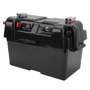 Smart Boat Battery Box Dual USB Socket Marine Battery Power Center Voltage - Picture 1 of 12