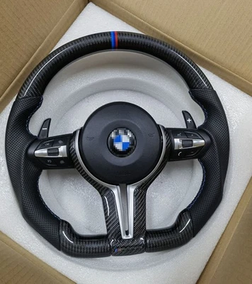 Real Carbon Fibre Steering Wheel For BMW F30 F31 F32 F33 F34 F36 F22 M2 M3 M4 - Image 1 of 4