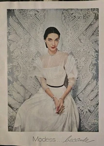 Vestido de noche blanco para mujer 1948 Modess porque toallas sanitarias anuncio vintage - Imagen 1 de 1