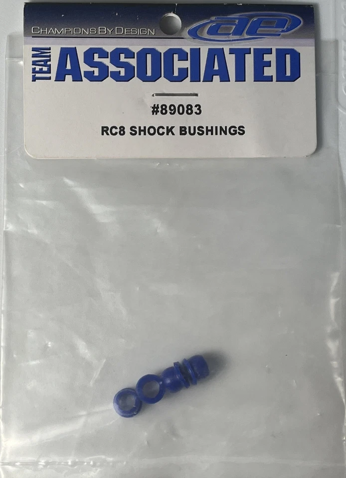 Team Associated #89083 RC8 Shock Bushings Blue (4) Racing Grade - Image 1 of 1
