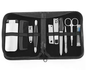 Perry Ellis Portfolio, 10 Pc Men's Grooming Tools Nail Care Travel Gift Set Kit - Picture 1 of 10