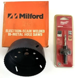 Milford 4-3/4 ZOLL BI-METALL LOCHSÄGE 44864 & MILWAUKEE DORN 49-56-7140 HERGESTELLT IN USA - Bild 1 von 10