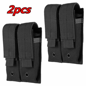 2 Paquetes Doble Cargador Bolsa Cuchillo Pistola Mag Bolsa Soporte Molle Herramientas Bolsa EE. UU. - Imagen 1 de 17