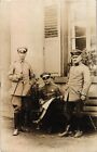 WW1 GERMAN SOLDIERS GROUP PHOTO POSTCARD RPPC Uniforms Medals Caps Bayonets #E52