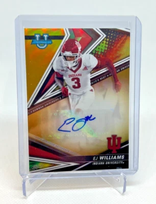2022-23 Bowman's Best University EJ Williams RC True Gold Refractor AUTO 26/50 - Image 1 of 2