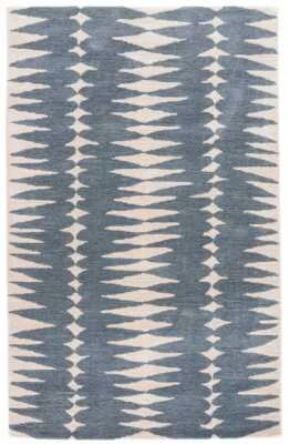 Brand New Modern Bijou Blue Hand-Tufted 100% Wool Soft Area Rug Carpet - Image 1 of 4