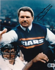 MIKE DITKA signed (CHICAGO BEARS) football 8X10 photo BECKETT BAS BS22852 - Picture 1 of 1
