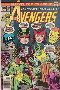 Avengers 154 Marvel Bronze Age 1976 Wanda Scarlet Witch Vision Cover Iron Man - Picture 1 of 2