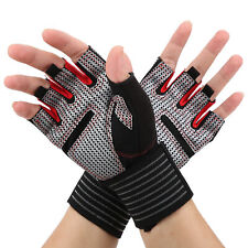 Half Finger Anti‑Slip Fitness Gloves Weight Lifting Sport Gloves + Wrist Support