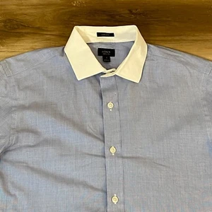 J Crew Ludlow Shirt Small Blue Contrast Cotton 120s 2 Ply Winchester Executive - Picture 1 of 8
