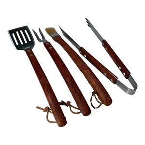 Williams-Sonoma 4-Piece BBQ Grilling Utensil Set, Rosewood Handles Stainless - Picture 1 of 12