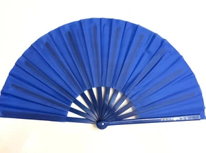 CHINESE MARTIAL ART  PLAIN BLUE PLASTIC KUNG FU TAI CHI TRAINING FAN - Picture 1 of 1