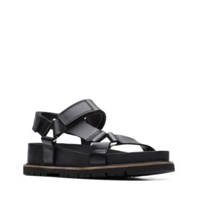 Clarks Ladies ORIANNA SPORTY Black Leather Sandals