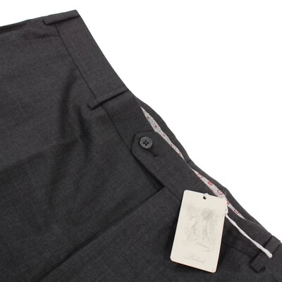 Belvest NWT Flat Front Dress Pants Size 60 42/44 US Solid Dark Gray 100% Wool - Image 1 of 4