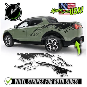 Side Mud Splash Bed Racing Stripes Decals 1 Fits 2022 &up Hyundai Santa Cruz - Picture 1 of 3