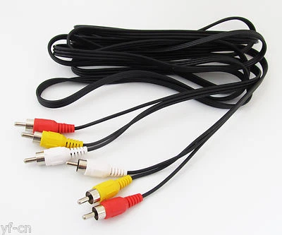 1pc 10ft AV TV Cable Triplets RCA Phono Male Plug Cable 3 RCA Male to 3 RCA Male - Image 1 of 3