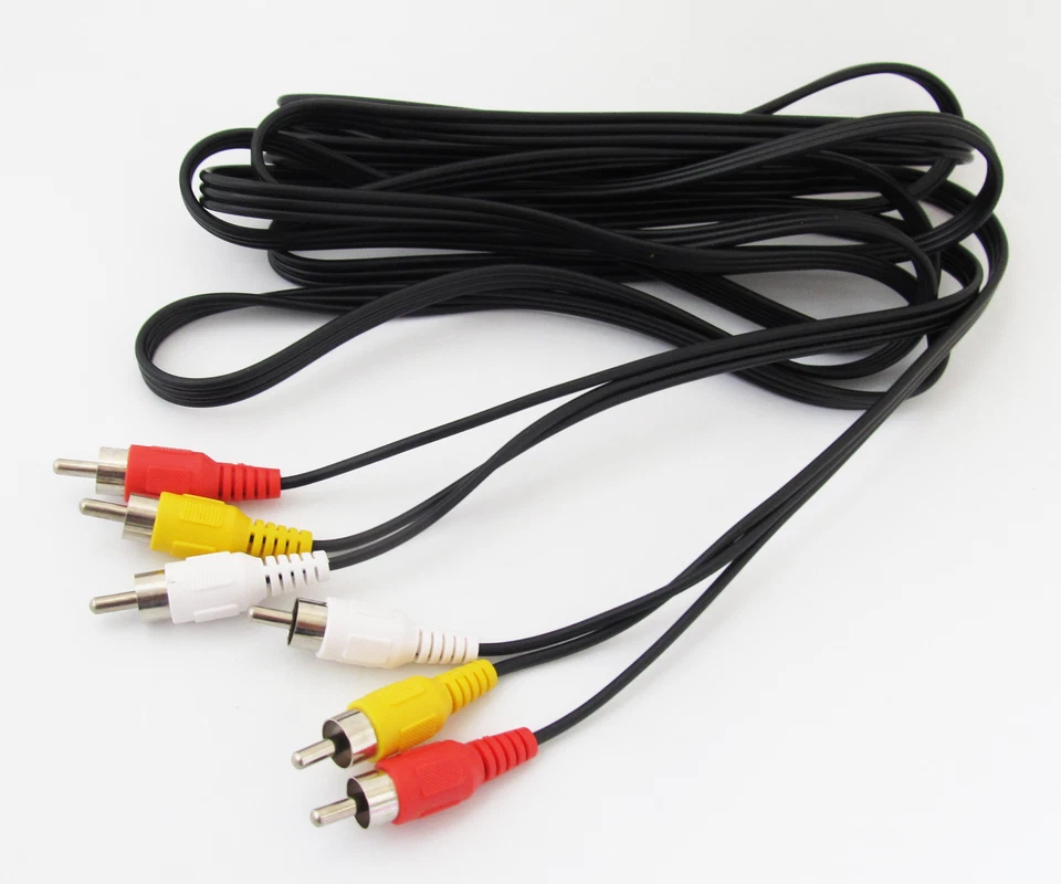1pc 10ft AV TV Cable Triplets RCA Phono Male Plug Cable 3 RCA Male to 3 RCA Male - Image 1 of 3
