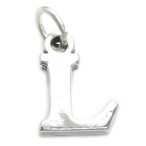Charm Letra L Inicial en plata de primera ley .925 x 1 Colgante Charms Letras- - Imagen 1 de 5