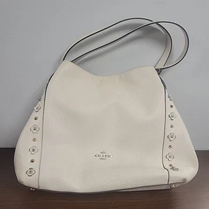 Coach Edie 31 White Tea Rose Floral Rivet Shoulder Bag - Picture 1 of 13