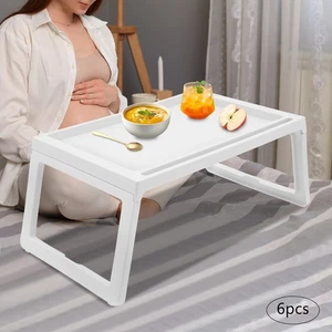 6 Set Modern Lap Desks Foldable Laptop Desk Tray Table Computer Bed Stand White - Afbeelding 1 van 15