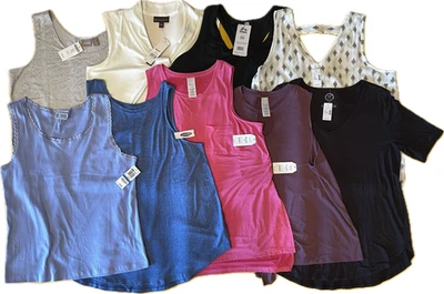 Lote 9 Blusa sin mangas nueva con etiquetas para mujer talla grande XL 2X Chicos Dana Buchman RBX Foto 1 de 4