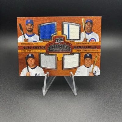 2008 UD Ballpark 四色板纪念品 Derek Jeter 材料遗物 Giambi #223 — 第 1/2 张图片