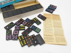 Dominoes dobles nueve dragones con puntos de colores hechos en cuello de EE. UU. - Imagen 1 de 7