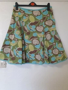 Boden Flare Abstract Apple Berry Retro Print Pleate Skirt Size 14 R - Picture 1 of 6