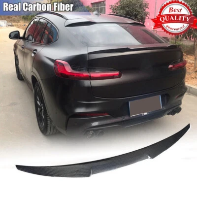 For BMW X4 X4M G02 F98 2019-2023 Carbon Fiber Rear Boot Trunk Spoiler Wing Lip - Image 1 of 4