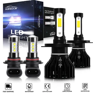 For Toyota Tacoma 2005-2011 4Pcs 6000K LED Headlight + Fog Light Bulbs White - Picture 1 of 12
