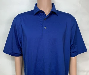 FootJoy FJ Men’s Large Polo Shirt Blue Black Stripe Golf Polyester Spandex - Picture 1 of 8