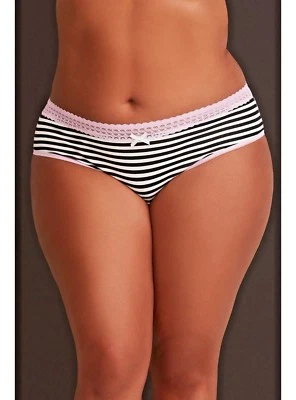 NWT SEXY BBW FASHION BEAUTIFUL Striped Lace Trim Hipster Panty plus size new - Image 1 of 3