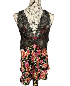 Victoria secret womens floral lace chemise slip gown large  - Picture 1 of 3
