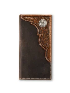 YOUTH Size ~Western WALLET~ ARIAT Cowboy - Tooled - Leather - Concho - Rodeo - Picture 1 of 2
