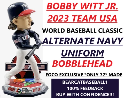 BOBBY WITT JR. USA 2023 WBC ALTERNATE JERSEY BOBBLEHEAD 9-8-23 PRE-SALE ROYALS Cover