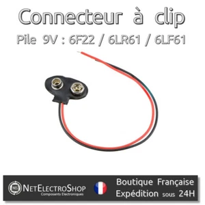 10x Connecteurs à Clips pour Pile 9V (6F22) - Picture 1 of 1