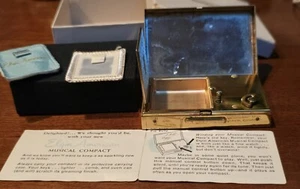 Vintage Elgin American Reuge Staint Music Box Powder Compact Case Mirror 1950's - Picture 1 of 21