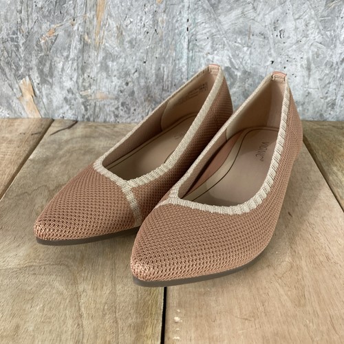 Ballerine donna Vionic Dalia in maglia a punta taglia 7 noce tostata