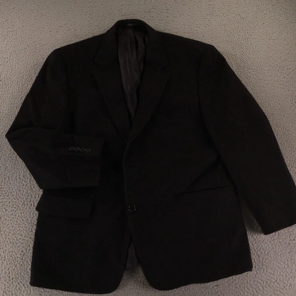 100% Cashmere Jacket M Charcoal Gray Tweed Flannel Blazer Sport Coat 42S - Image 1 of 4