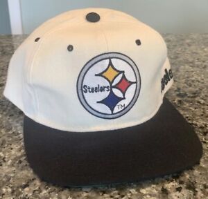 Pittsburgh Steelers Hat Snapback Vintage Starter The Natural White