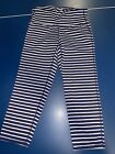 Athleta Stripes Chaturanga Capri Tight Leggings Blue White Yoga Size S Small