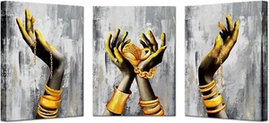3 Stck. Hände mit Gold Zubehör Kreative Arts 3x 12x16 Kunst Paneele - Bild 1 von 8