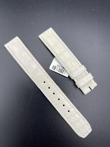 OEM Baume & Mercier Watch Strap/ Band Leather Croc Alligator White 15x14mm