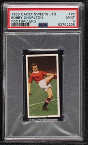 1959 Cadet Sweets Footballers Bobby Charlton #25 PSA 9 MINT