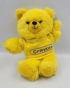 Vintage  Crayola Yellow Teddy Bear Plush Stuffed Animal 6" 1986 - Picture 1 of 5