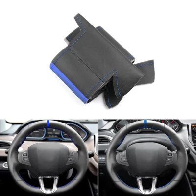Синий бар синий линия руль кожаный чехол для Peugeot 208 2008 2014-2018 - Изображение 1 из 4