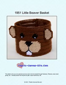 Cesta Little Beaver - Patrón o kit de lona de plástico - Imagen 1 de 1